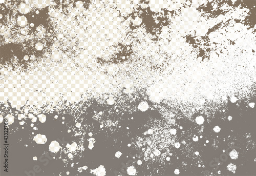 Mold, mildew, decay, stains, splashes, explosion. On an isolated background. Trail of grunge blots and splashes. Vector pattern of natural origin.