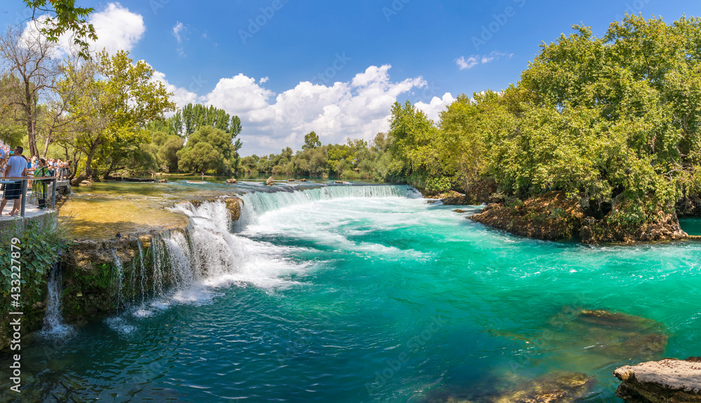 Manavgat Waterfall in Turkey. It is very popular tourist attraction. Manavgat Waterfall in Turkey. It is very popular tourist attraction.