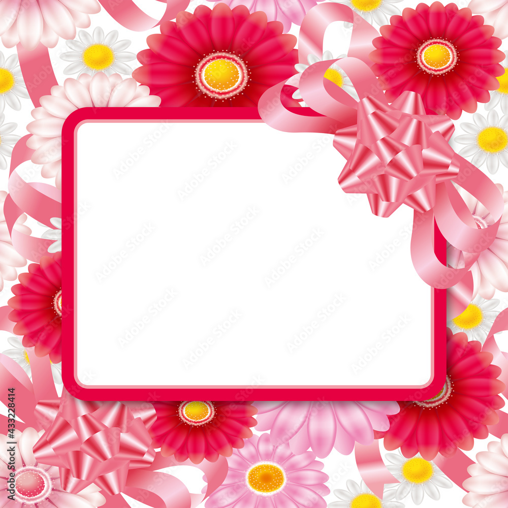 花のパターンの壁紙とカードのイラスト。シームレス。