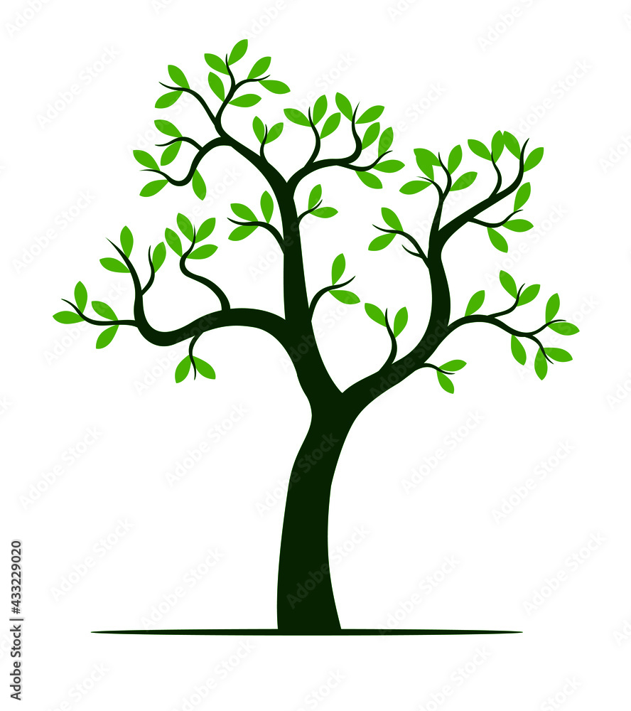 Green Tree. Vector outline image. Green Tree. Vector outline image.
