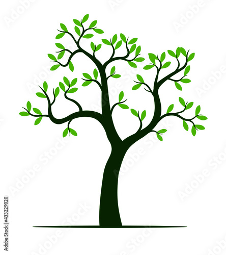 Green Tree. Vector outline image.
