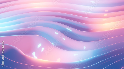 3d render abstract background. Beautiful rainbow waves. Digital illustration for wallpapers, posters and covers.