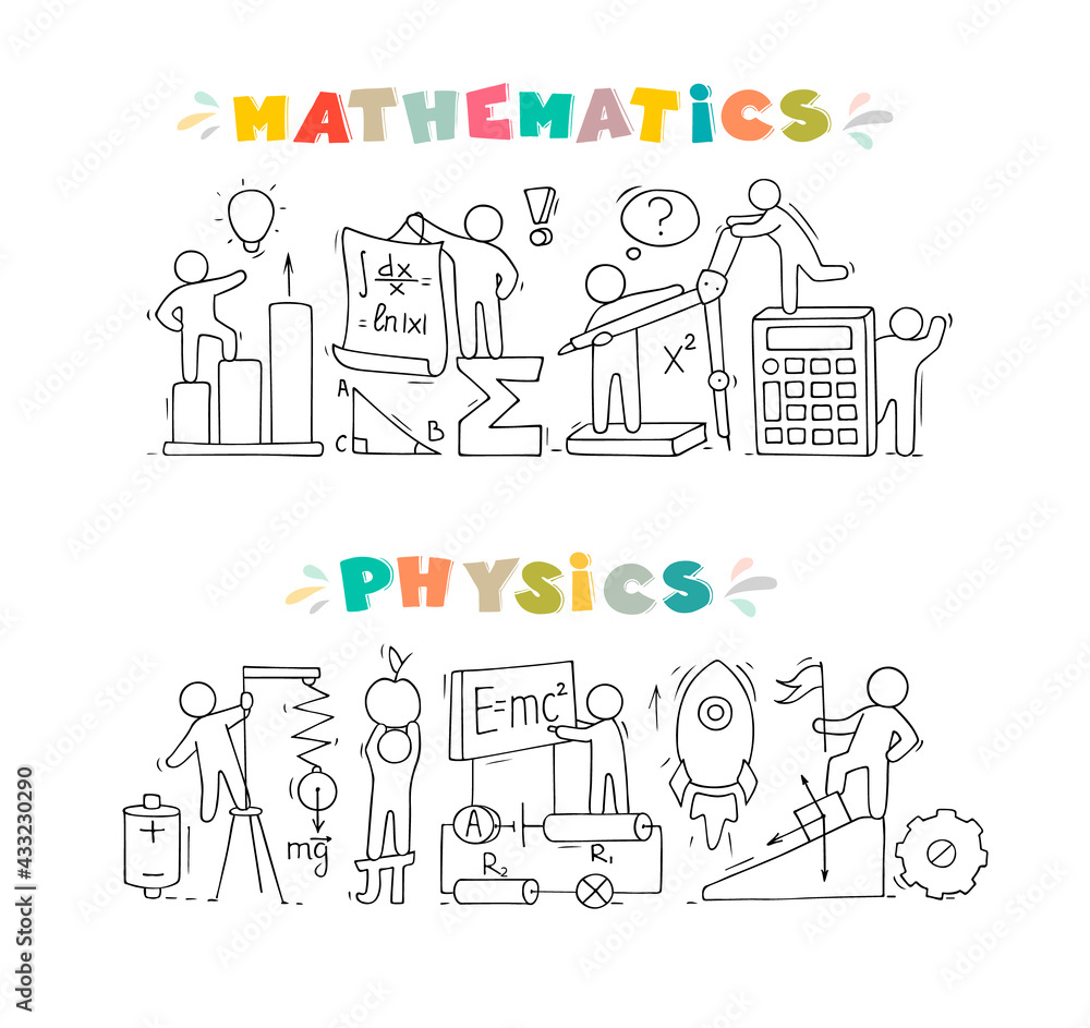 Math and Physics subjects with little people Math and Physics subjects with little people
