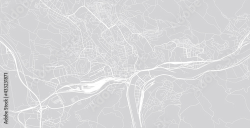 Urban vector city map of usti nad labem, Czech Republic, Europe