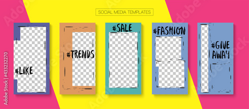 Social Stories Cool Vector Layout.