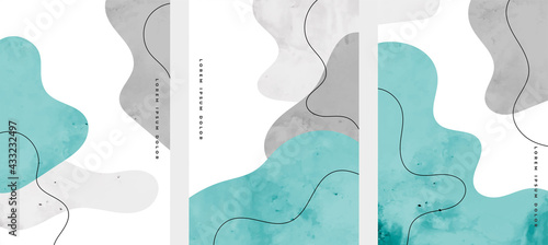 set of hand painted abstract cover pages design