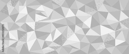 Abstract triangles background. Geometric white and gray pattern. Vector © M-KOS