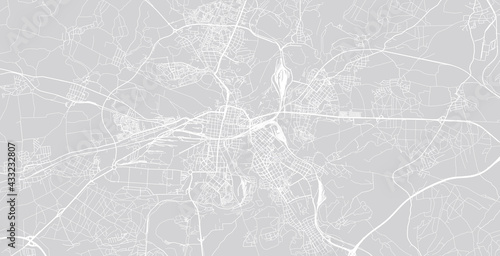 Urban vector city map of Pilsen, Czech Republic, Europe