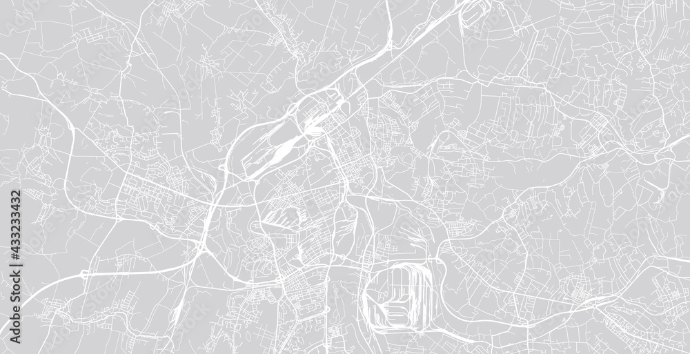 Urban vector city map of Ostrava, Czech Republic, Europe