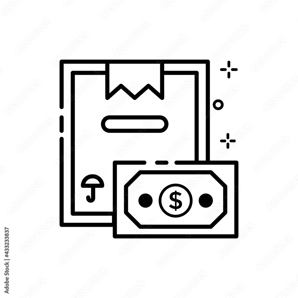 Cash On Delivery Vector Outline icon. EPS 10 file Cash On Delivery Vector Outline icon. EPS 10 file