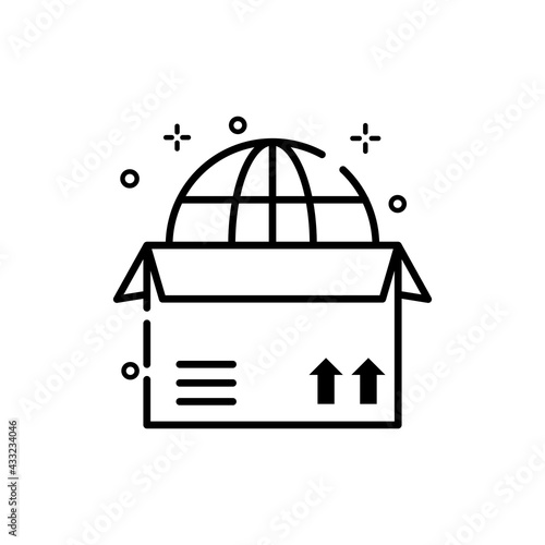 World Wide Delivery Vector Outline icon. EPS 10 file