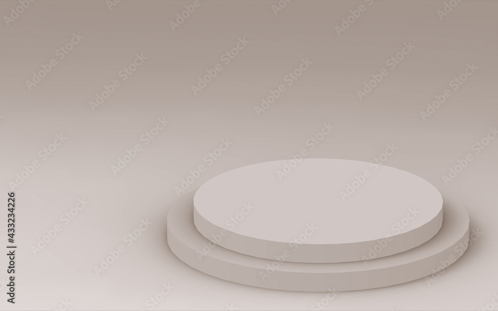 Abstract 3d brown color cylinder podium minimal studio background.