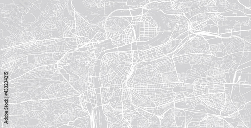 Urban vector city map of Prague, Czech Republic, Europe