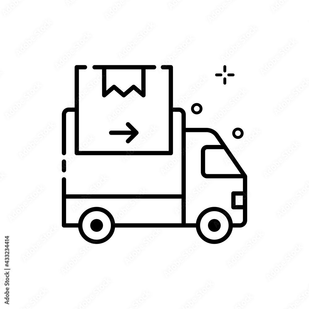 Shipping Van Vector Outline icon. EPS 10 file Shipping Van Vector Outline icon. EPS 10 file