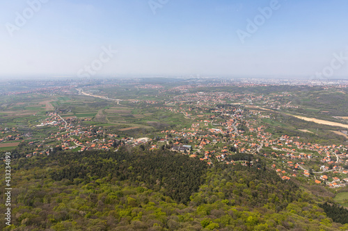 Panoramic view from Avala Tower near Belgrade, Serbia
