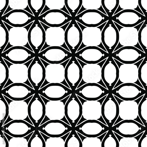 Geometric vector pattern with Black and white colors. Seamless abstract ornament for wallpapers and backgrounds.