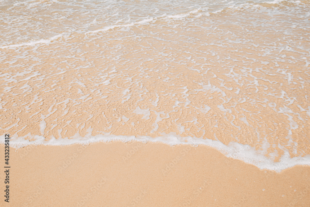 Soft wave on the sandy beach, summer background. Soft wave on the sandy beach, summer background.