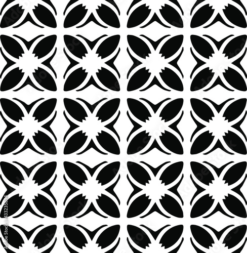 Geometric vector pattern with Black and white colors. Seamless abstract ornament for wallpapers and backgrounds. © t2k4