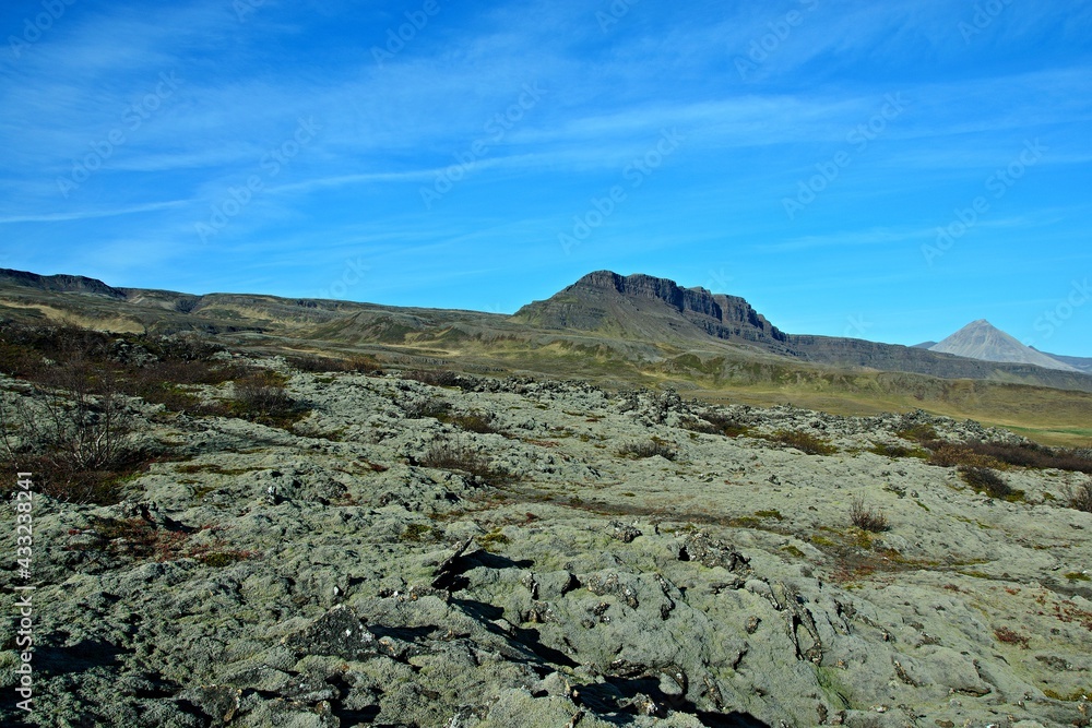 Iceland-view of landscape near Grabrok Crater Iceland-view of landscape near Grabrok Crater