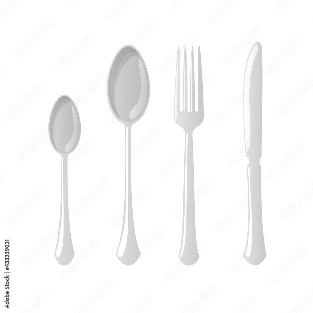Cutlery flat style spoon knife, fork Cutlery flat style spoon knife, fork