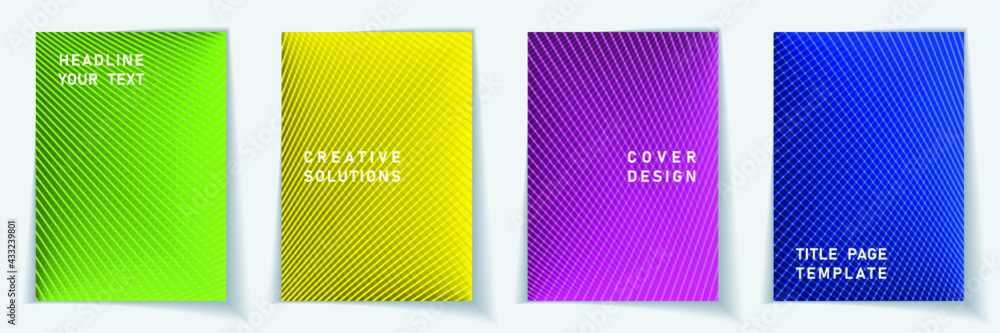 Cover page abstract layout vector design set. Crossed lines dynamic background patterns. Notepad templates. Business gradient title page graphic collectoin. Cover page abstract layout vector design set. Crossed lines dynamic background patterns. Notepad templates. Business gradient title page graphic collectoin.