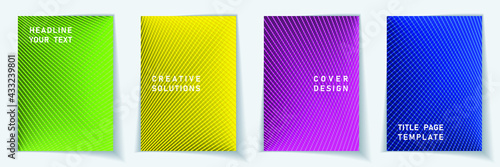 Photos Cover page abstract layout vector design set