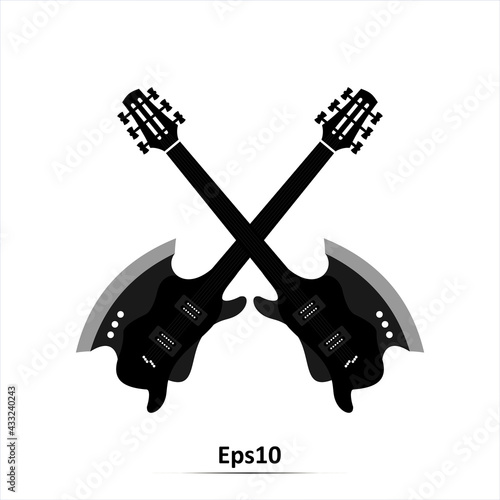 Guitar ax icon isolated on white. Vector illustration.EPS10