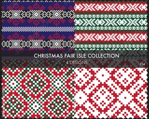 Christmas Fair Isle Seamless Pattern Collection