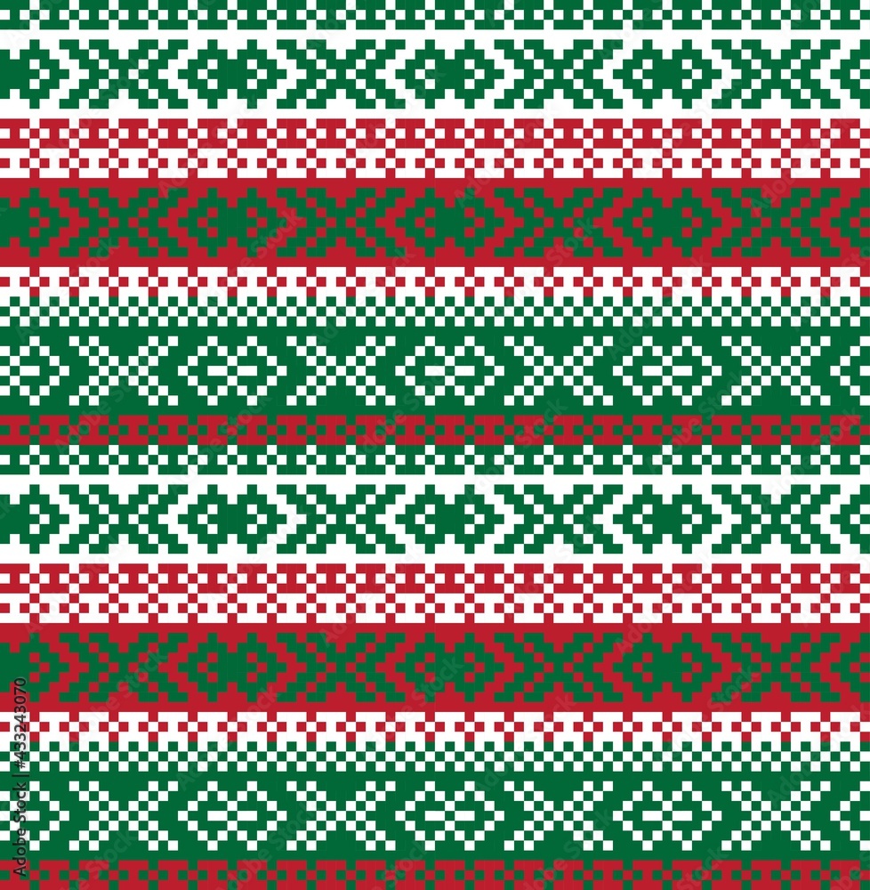 Christmas Fair Isle Seamless Pattern Background Christmas Fair Isle Seamless Pattern Background