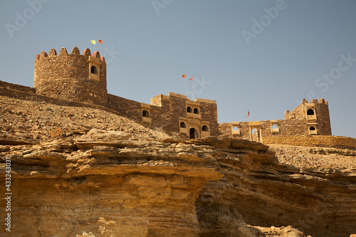 Castle in the desert near Jaiselmer. Rajastan. Who all lived here. What kind of stories happened here? Exciting! Day. Normal perspective. 