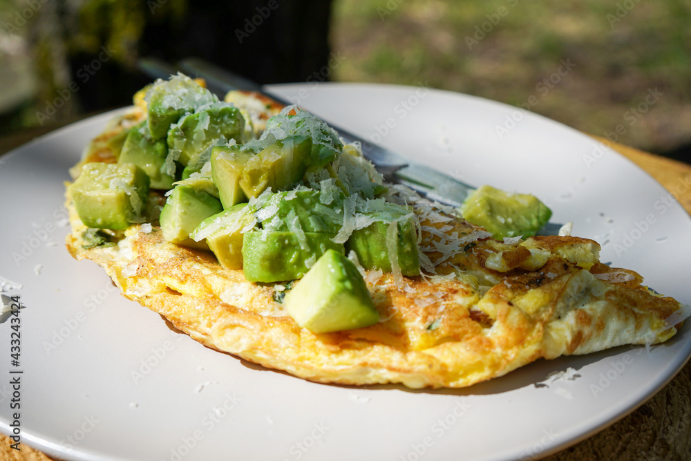 Omelet with avocado and cheese Omelet with avocado and cheese