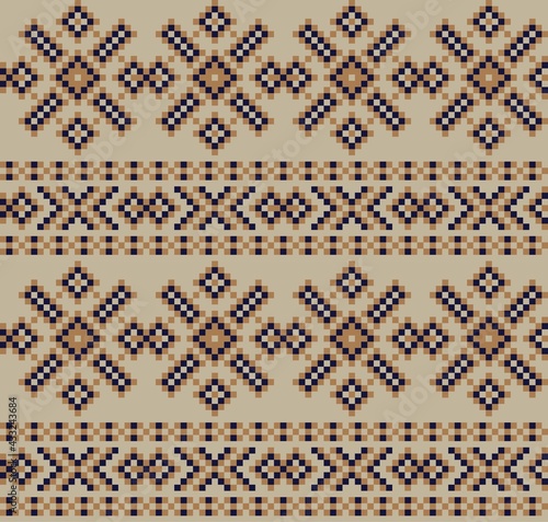 Brown Christmas Fair Isle Seamless Pattern Background