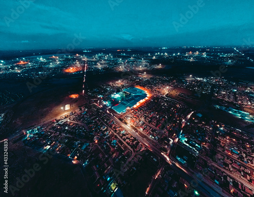 view of the city at night photo