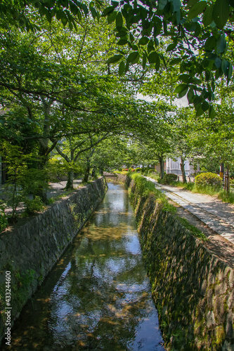 京都・緑に囲まれた疏水分線と哲学の道