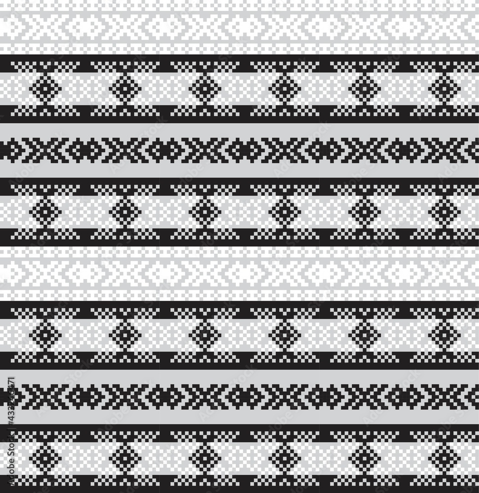 Black and White Christmas Fair Isle Seamless Pattern Background Black and White Christmas Fair Isle Seamless Pattern Background