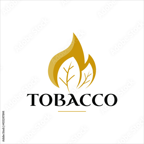 tobacco logo leaf flame symbol flat illustration for business and industry graphic design template element ideas