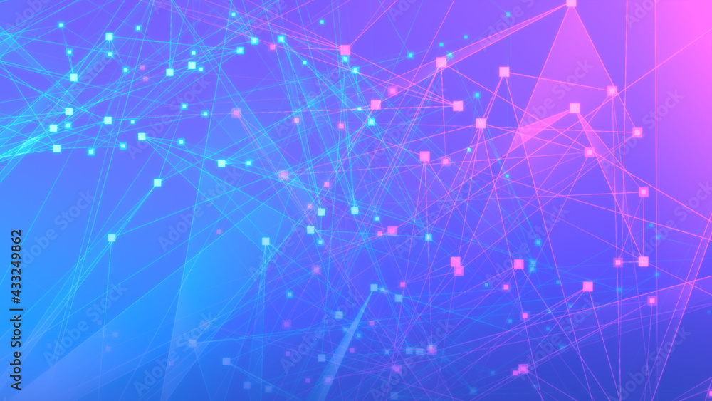 Abstract purple blue polygon tech network with connect technology background. Abstract dots and lines texture background. 3d rendering. Abstract purple blue polygon tech network with connect technology background. Abstract dots and lines texture background. 3d rendering.