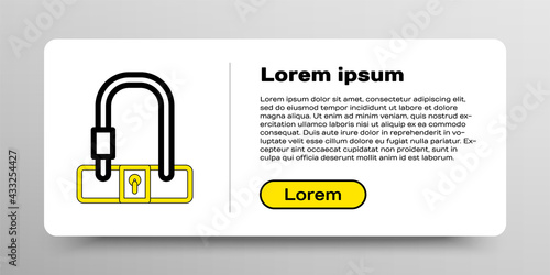 Line Bicycle lock U shaped industrial icon isolated on white background. Colorful outline concept. Vector