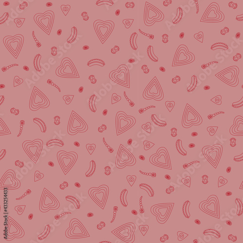 Fotografía pattern of hearts and figures of red and pink