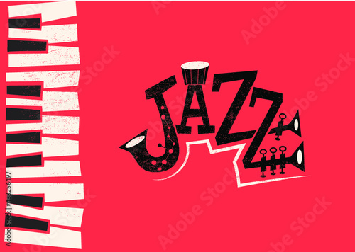 Jazz Music - retro flat illustration