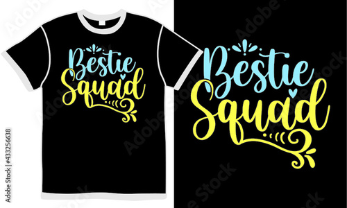 bestie squad t shirt design concept, anytime, best friend, friendship day design, squad saying