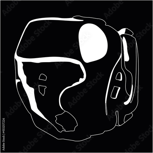 white boxing helmet on black background clip art preview