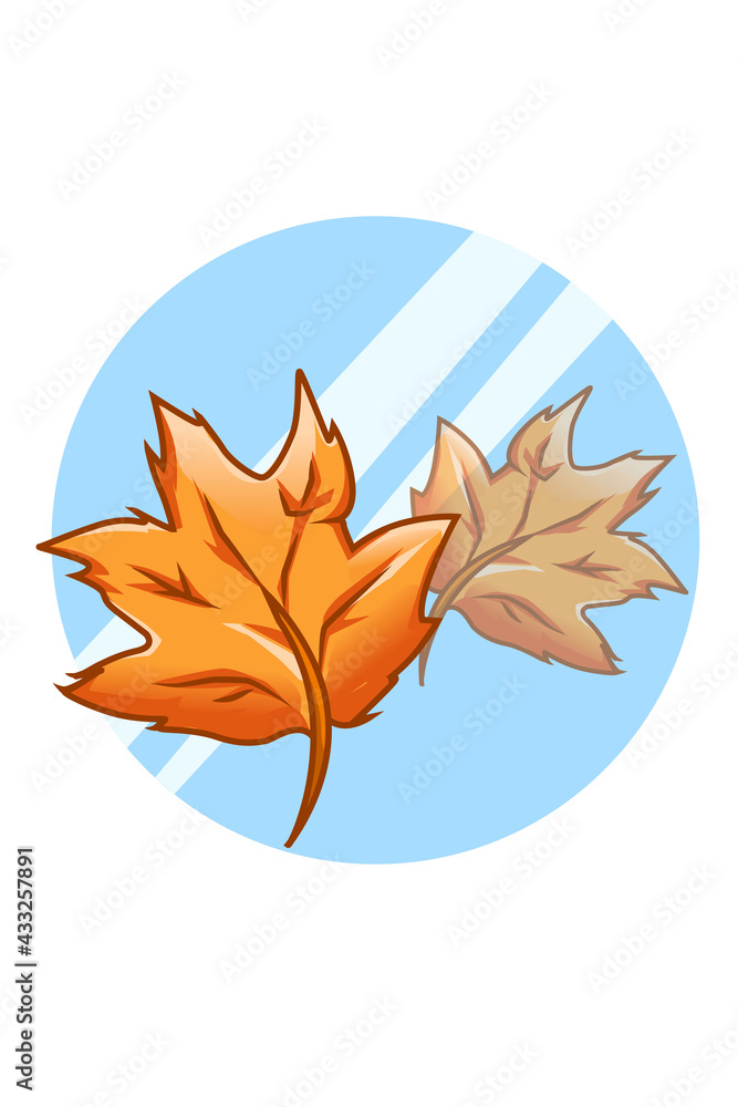 Autumn leaves design icon cartoon illustration Autumn leaves design icon cartoon illustration