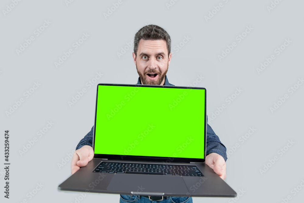 presentation on computer. office manager ready for video conference. presentation on computer. office manager ready for video conference.