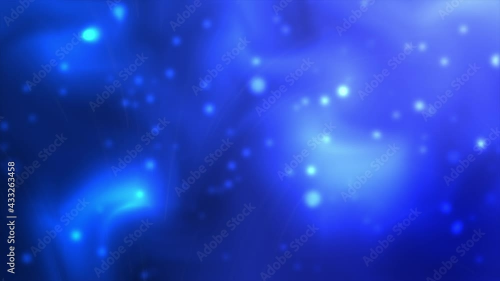 Blue space floating particles background with white lines Blue space floating particles background with white lines