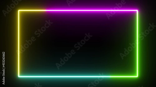 Wallpaper Mural Four neon glow color flowing rectangle background Torontodigital.ca