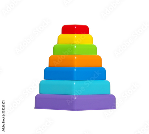  Toy pyramid isolated on white