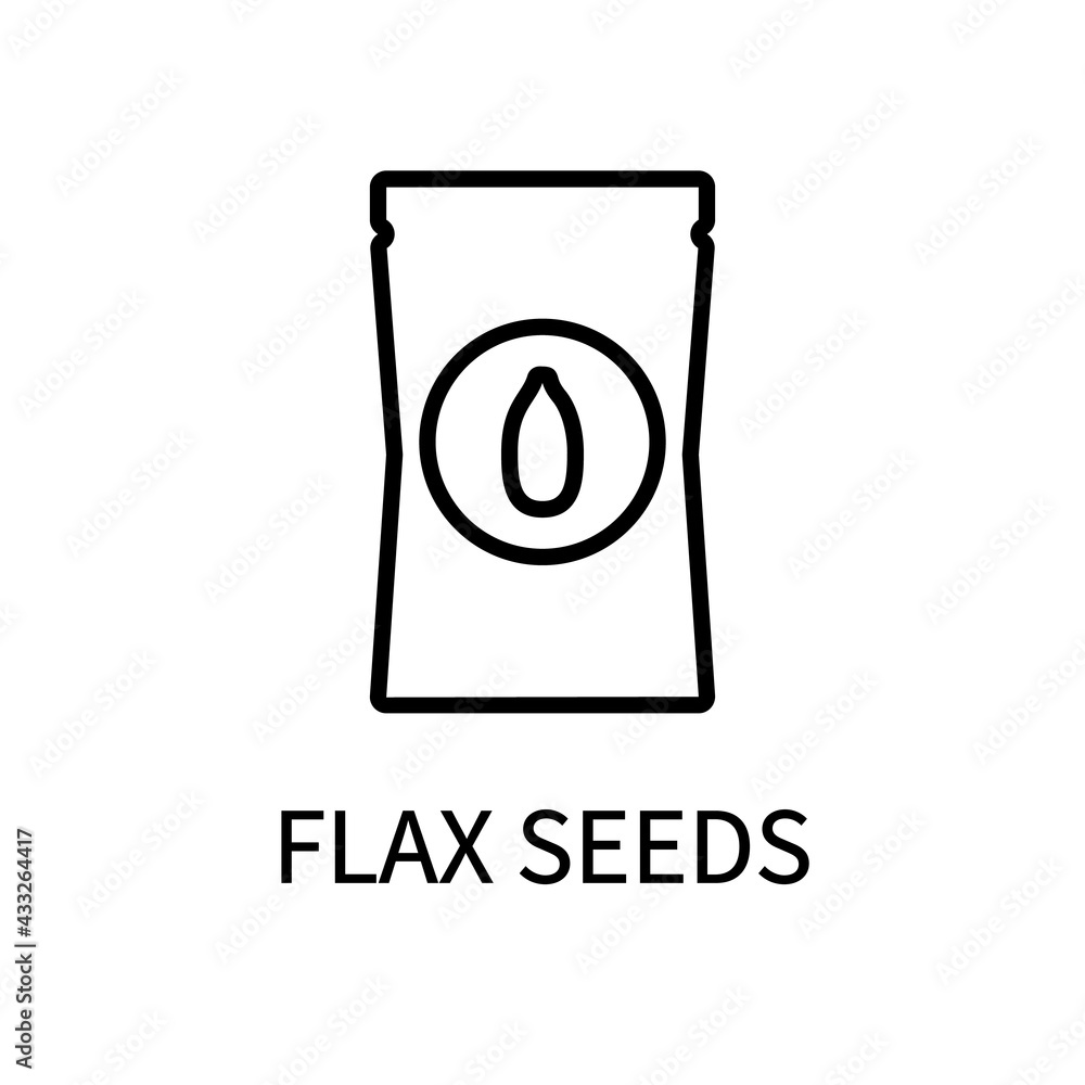 Flax Seed Line Icon In Simple Style. Healthy Food. Natural Product. Vector sign in a simple style isolated on a white background. Flax Seed Line Icon In Simple Style. Healthy Food. Natural Product. Vector sign in a simple style isolated on a white background.