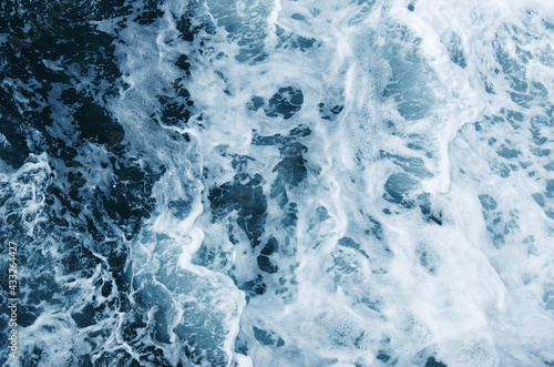 Abstract blue sea water with white wave © Alekss