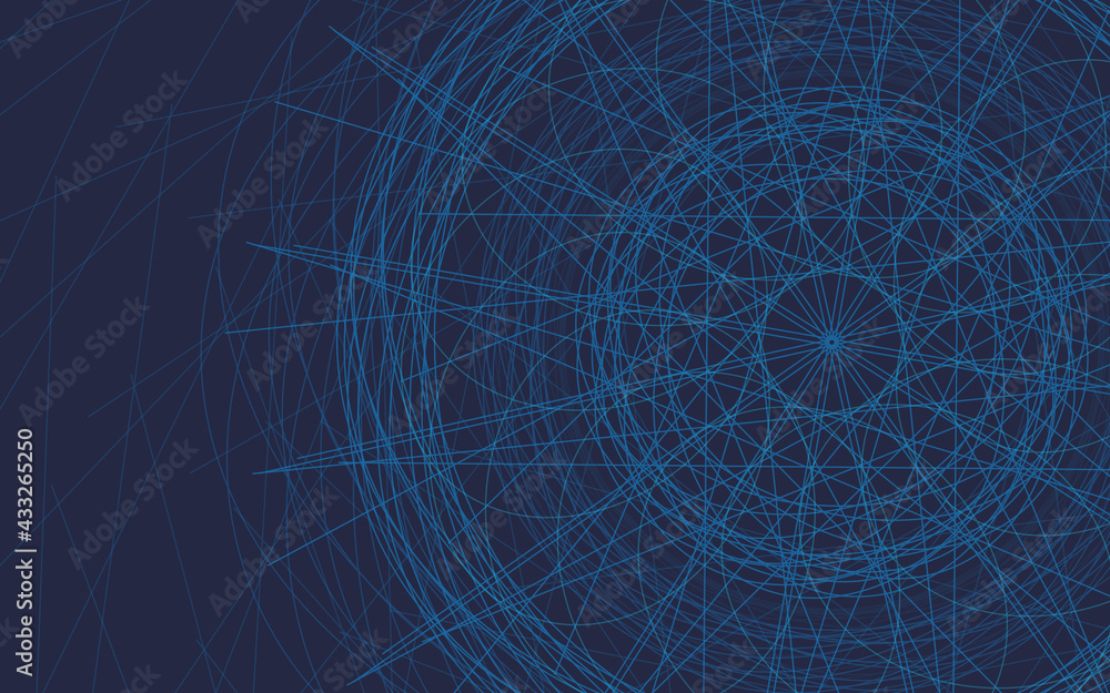 Fototapeta premium Abstract Tech Blue Circle Fractal